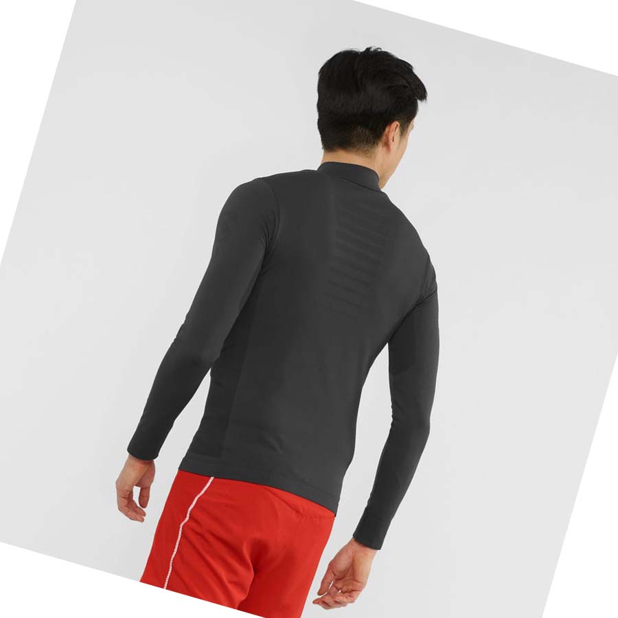 Salomon ESSENTIAL SEAMLESS Erkek Kapüşonlu Sweatshirt Siyah | TR 3218LIS